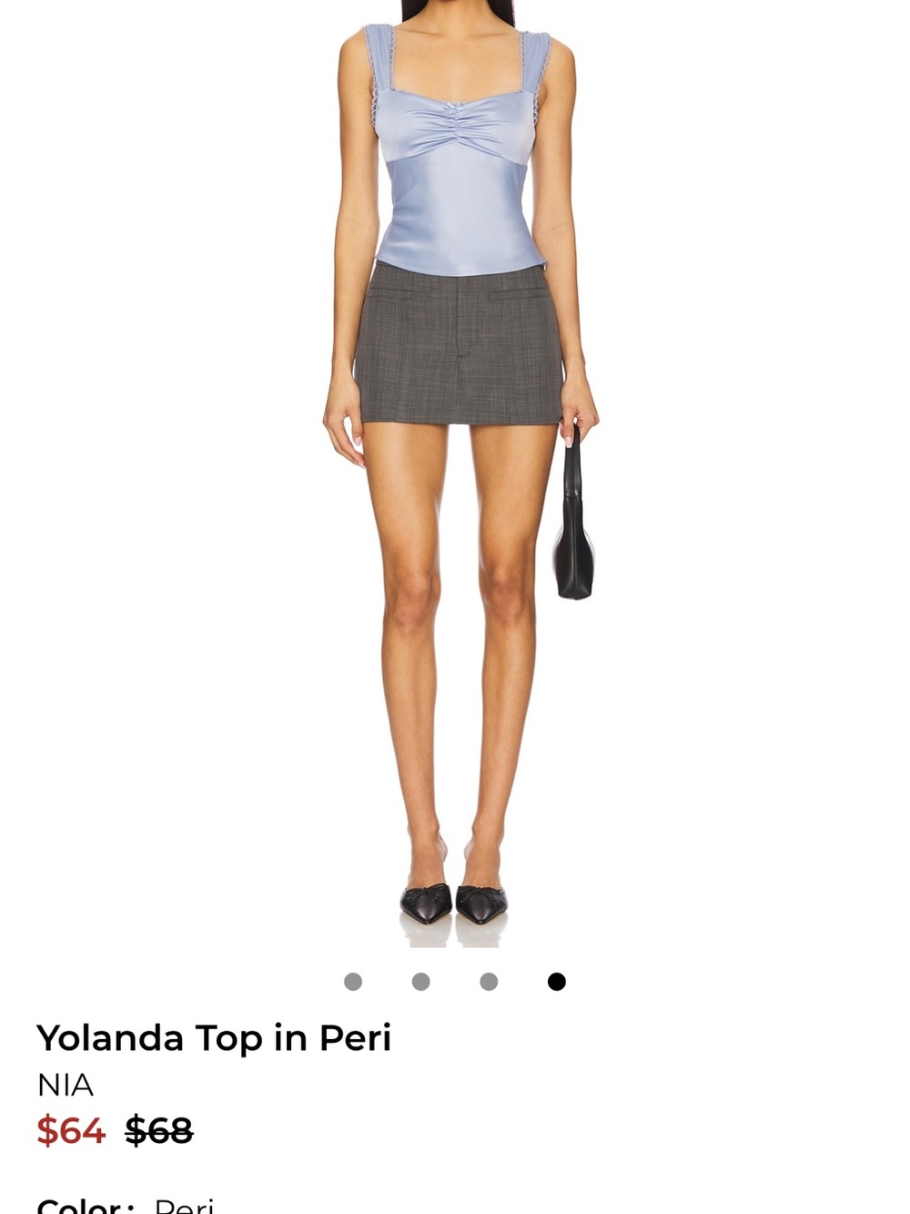 Peri Blue Ruched Square-Neck Tank Top from REVOLVE